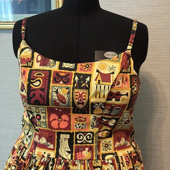 NWT PUG Jenny Dress Tiki Tiles print - Picture 2 of 5
